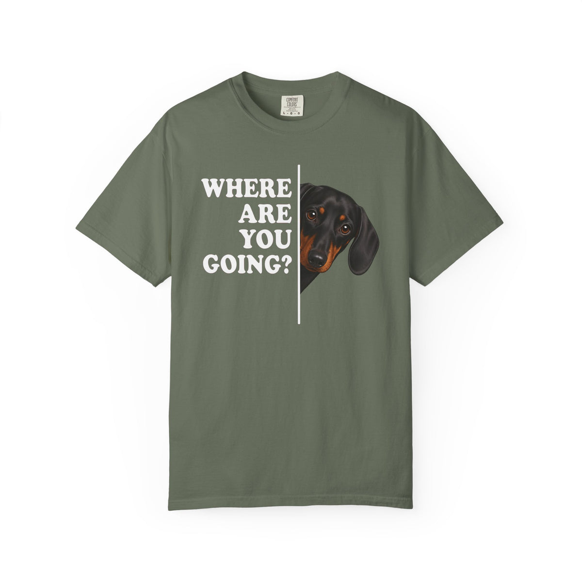 Dachshund Where Are You Going Black and Tan Premium Tee