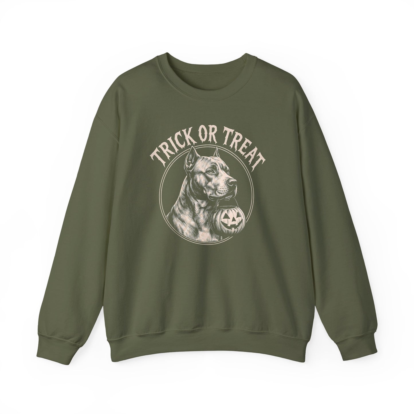 Pitbull Trick Or Treat Crewneck Sweatshirt