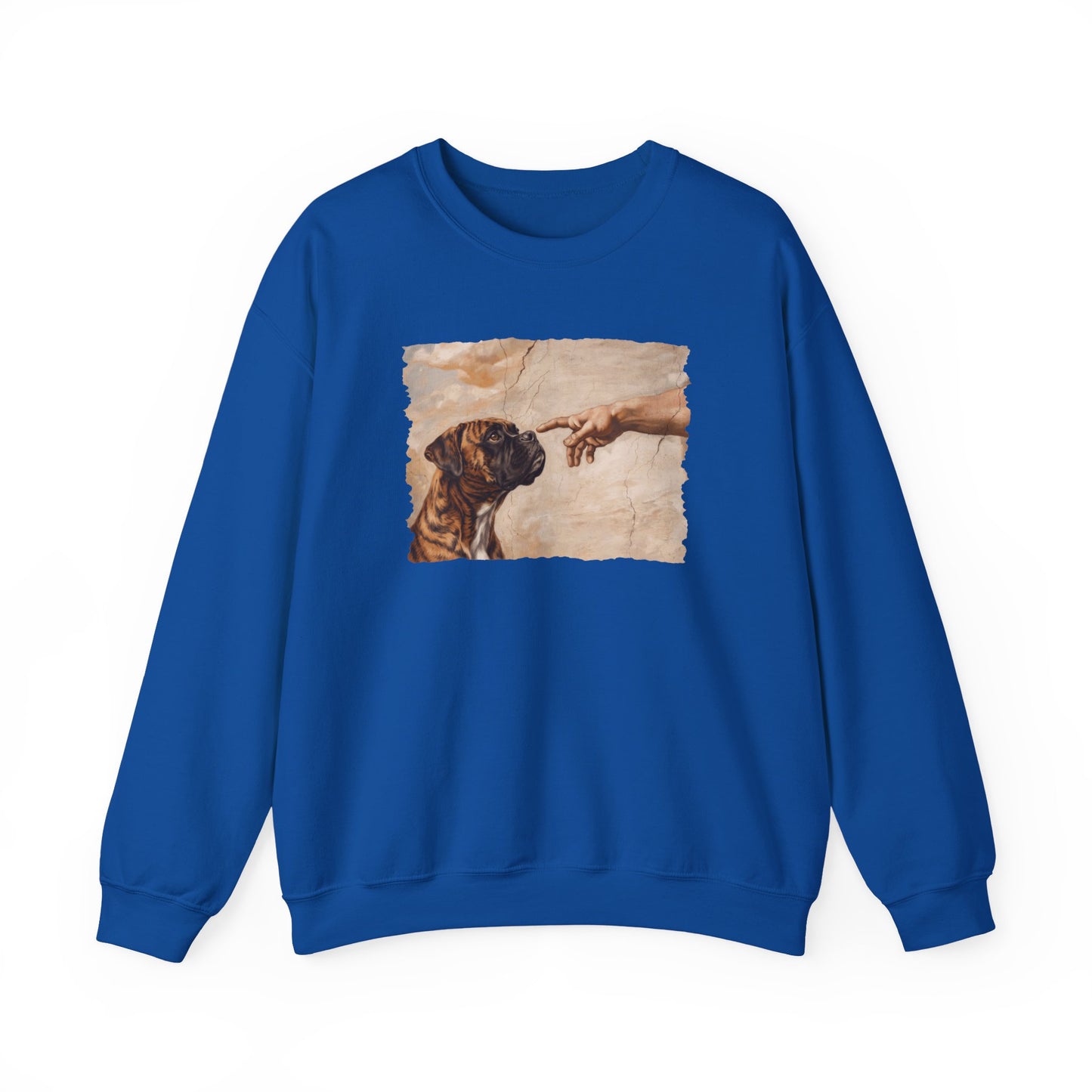 God Creates Brindle Boxer Crewneck Sweatshirt