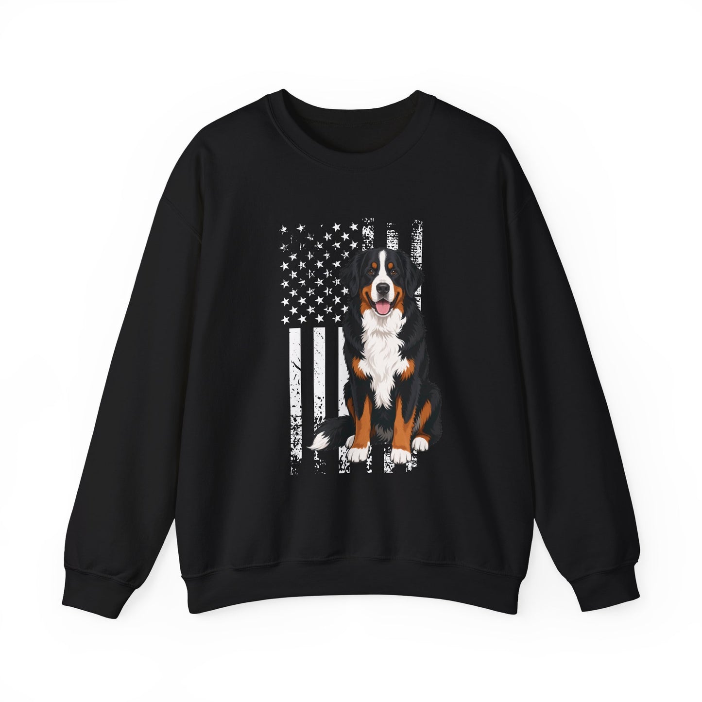 Bernese Mountain Dog USA Crewneck Sweatshirt Black