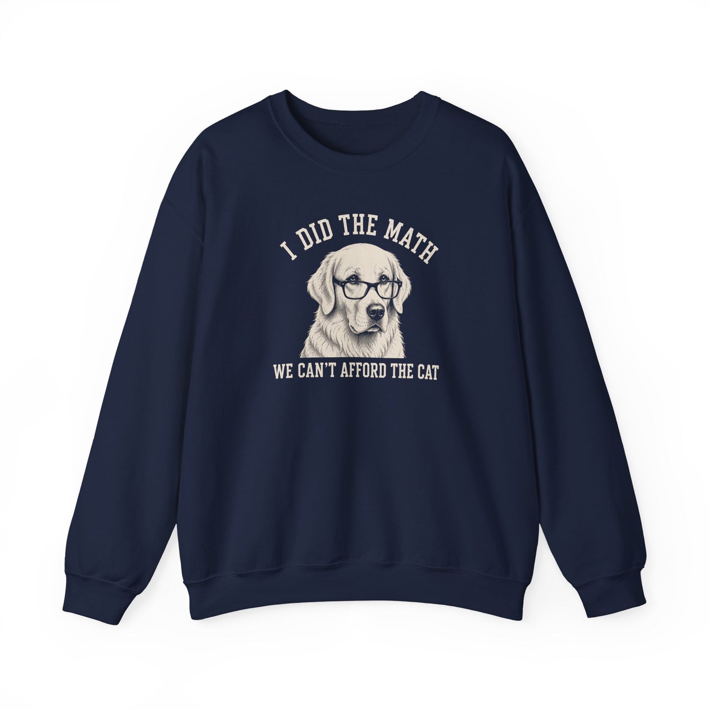 Golden Retriever Ban the Cat Crewneck Sweatshirt Navy