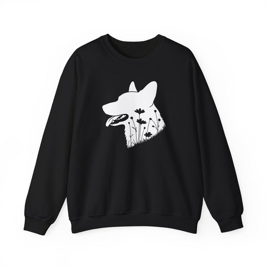 Cardigan Welsh Corgi Flowers Crewneck Sweatshirt