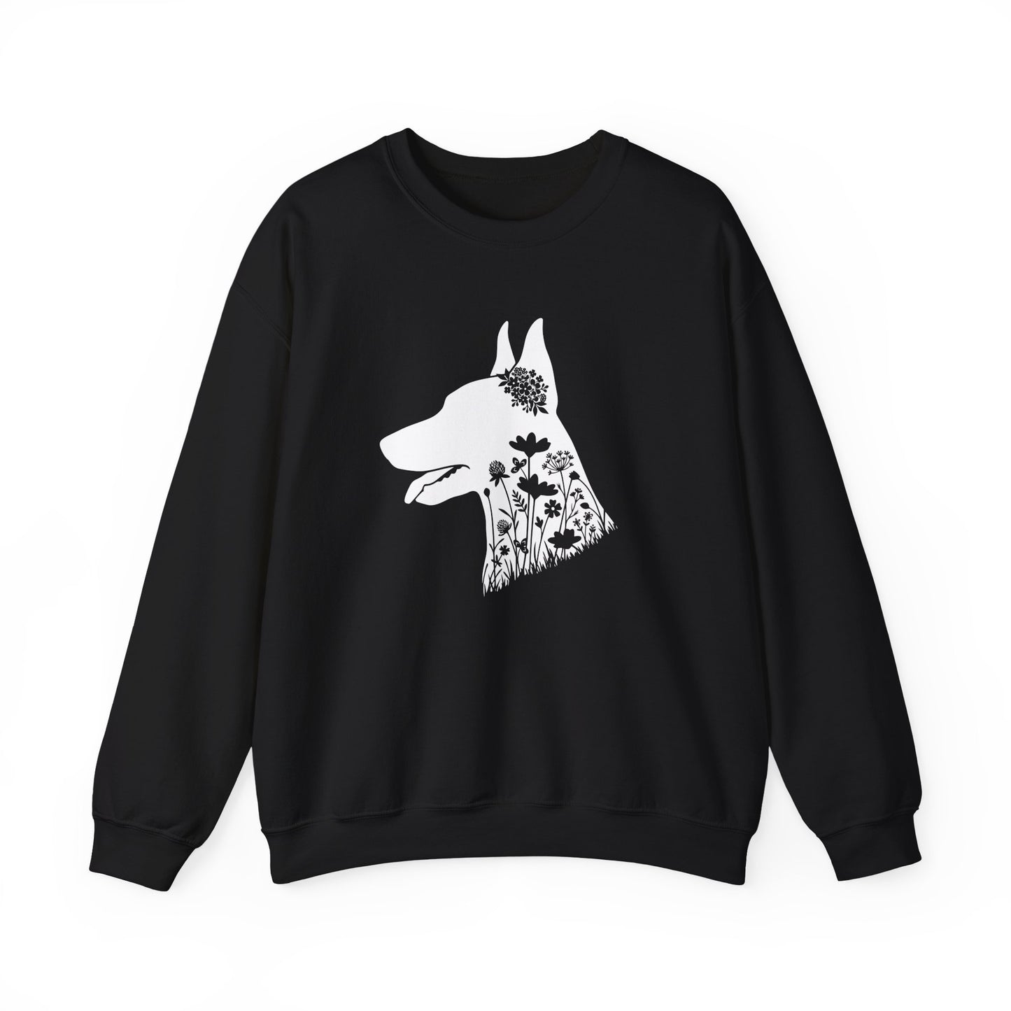 Doberman Flowers Crewneck Sweatshirt