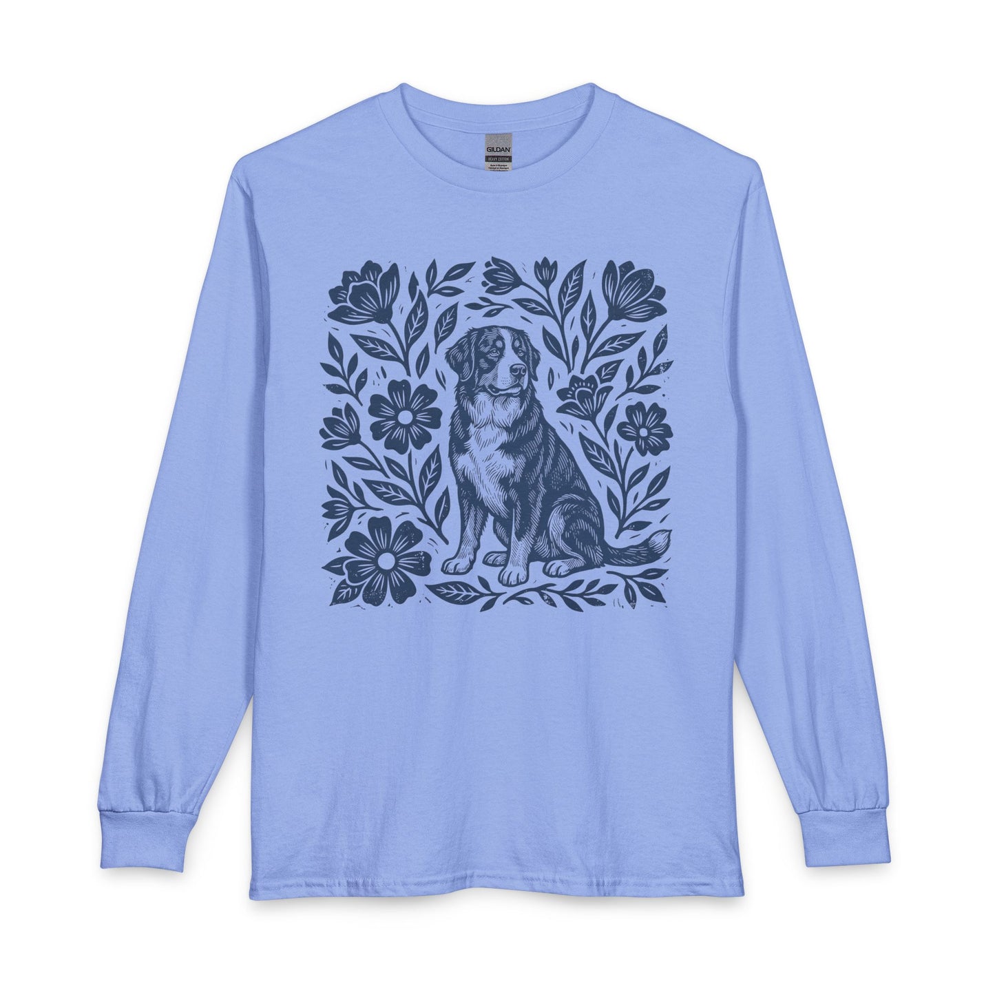 Bernese Mountain Dog Linocut Long Sleeve