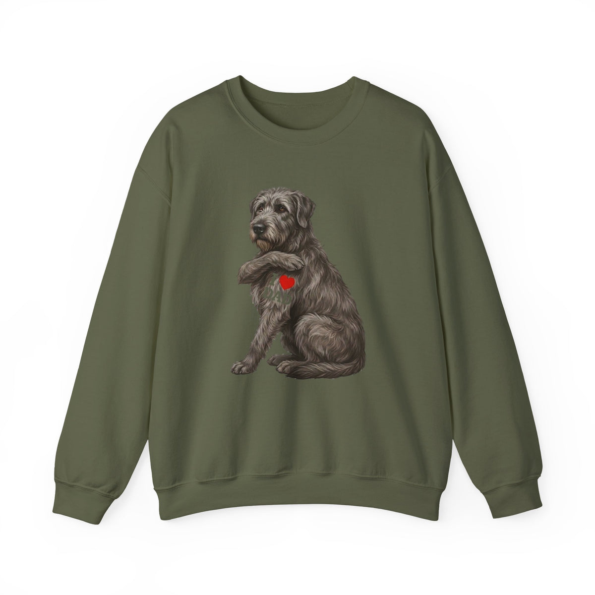 I Love Dad Irish Wolfhound Crewneck Sweatshirt