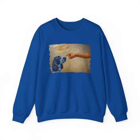 God Creates Blue Roan Cocker Spaniel Crewneck Sweatshirt