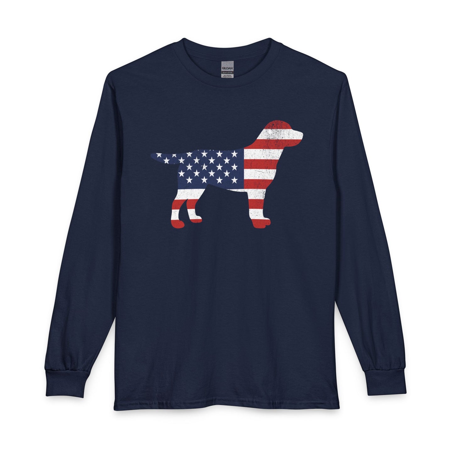 Labrador USA Flag Silhouette Long Sleeve