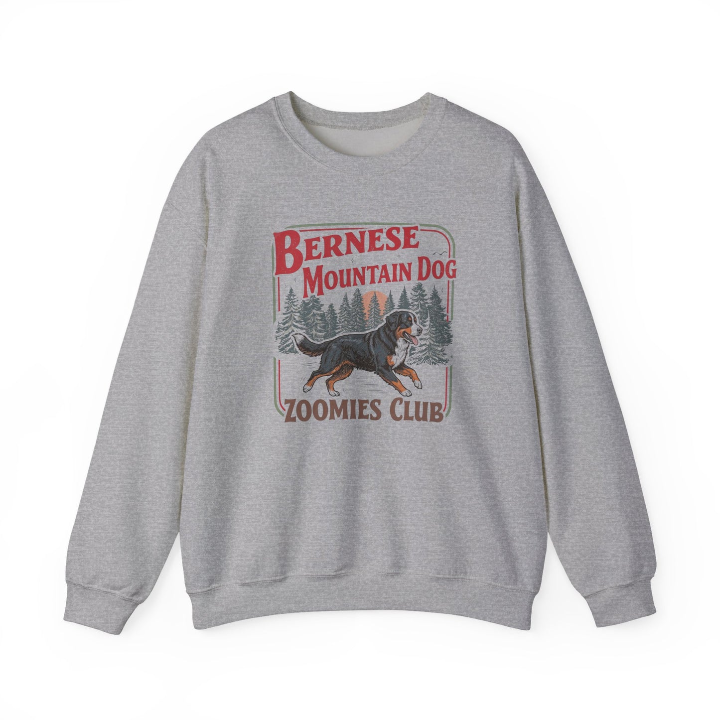 Bernese Mountain Dog Zoomies Crewneck Sweatshirt Sport Grey