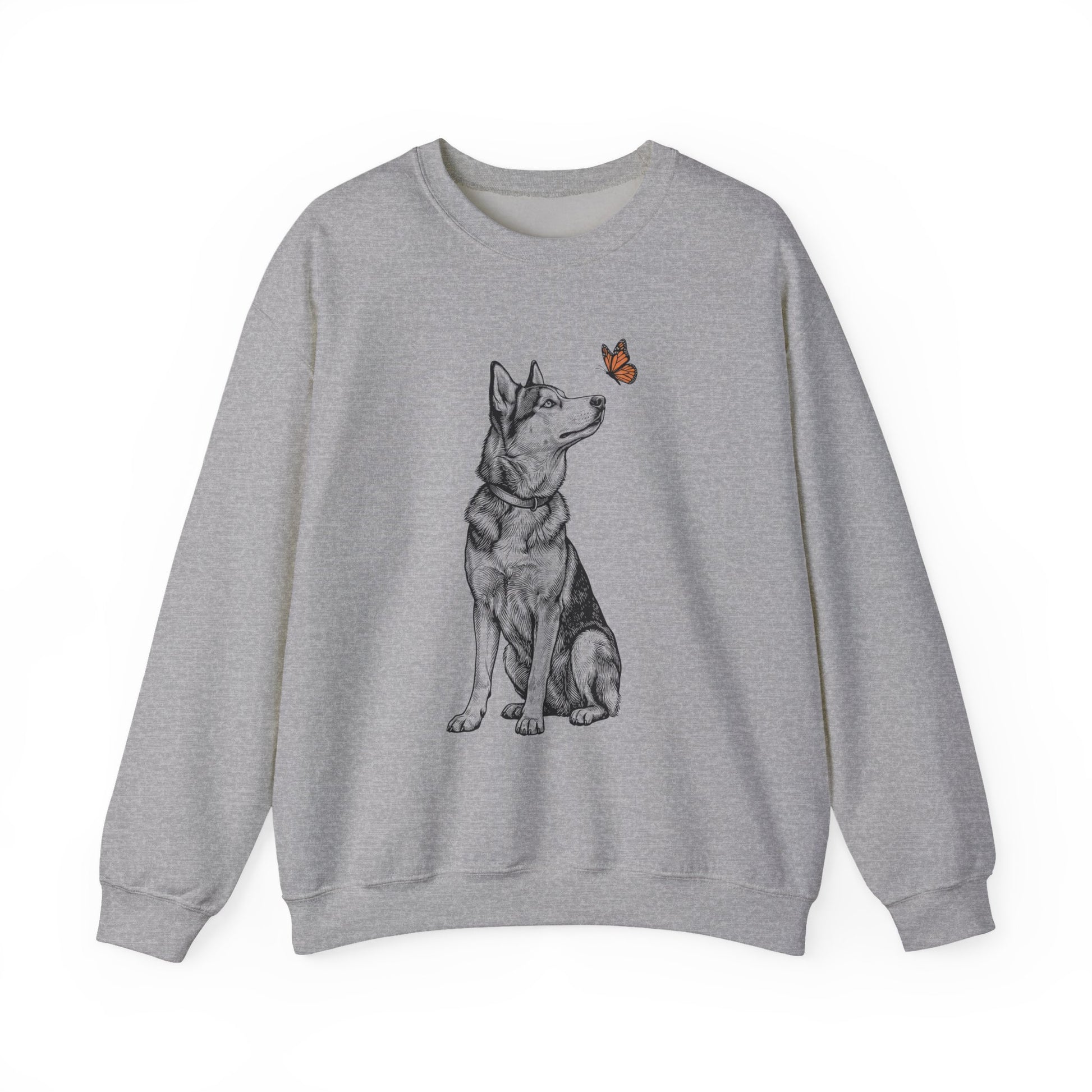 Husky Butterfly Crewneck Sweatshirt Sport Grey