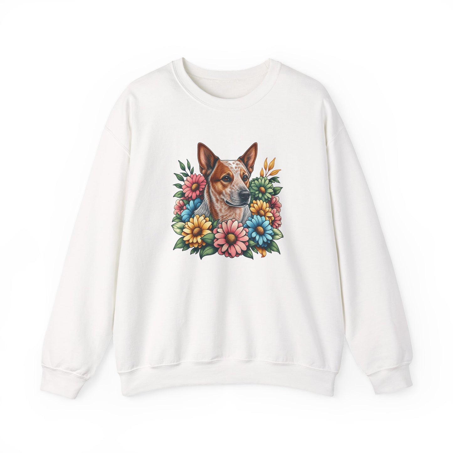 Red Heeler Floral Crewneck Sweatshirt