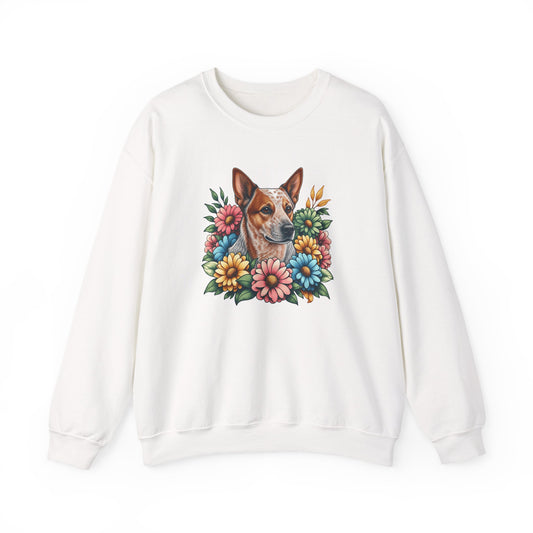 Red Heeler Floral Crewneck Sweatshirt