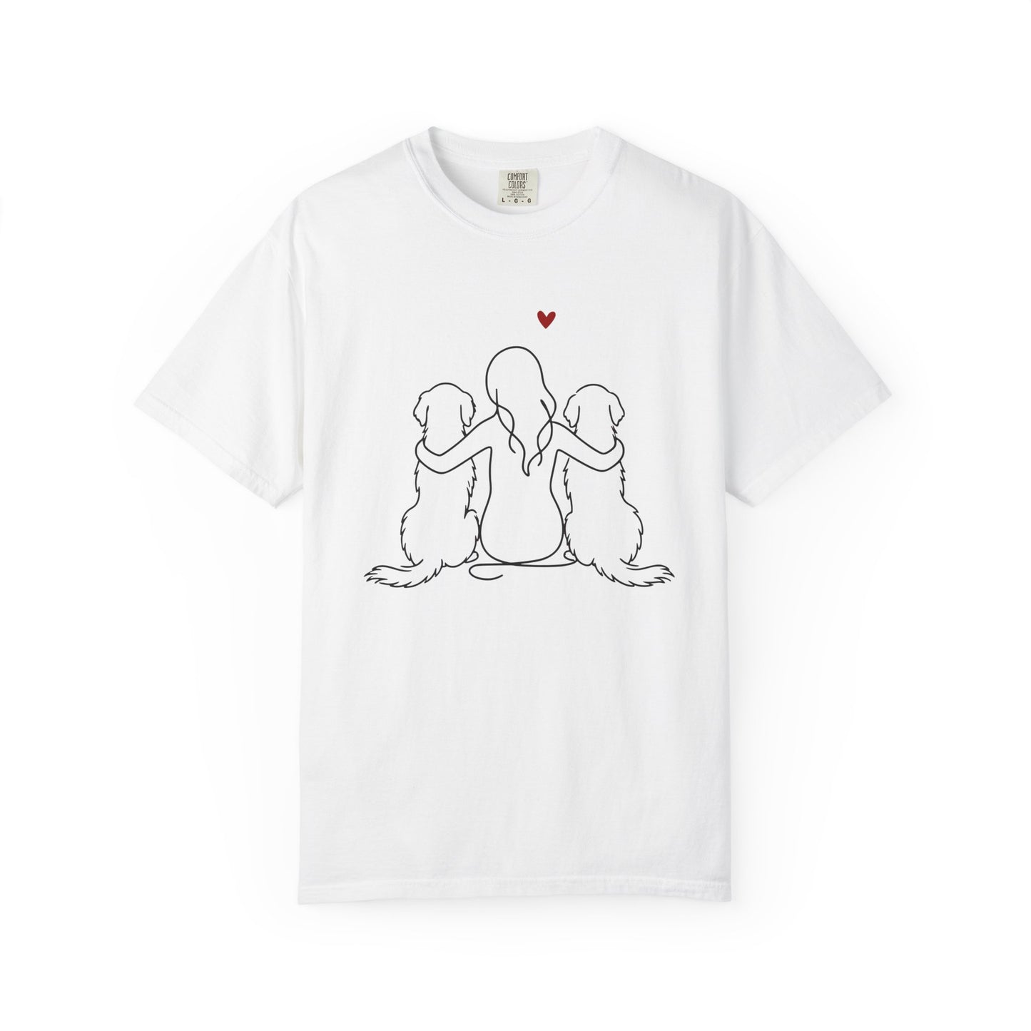 Two Golden Retrievers and Girl Premium Tee