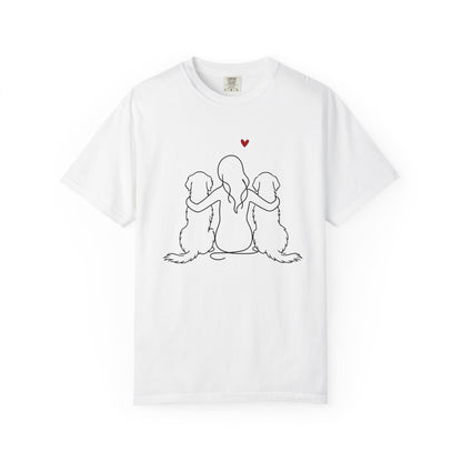 Two Golden Retrievers and Girl Premium Tee