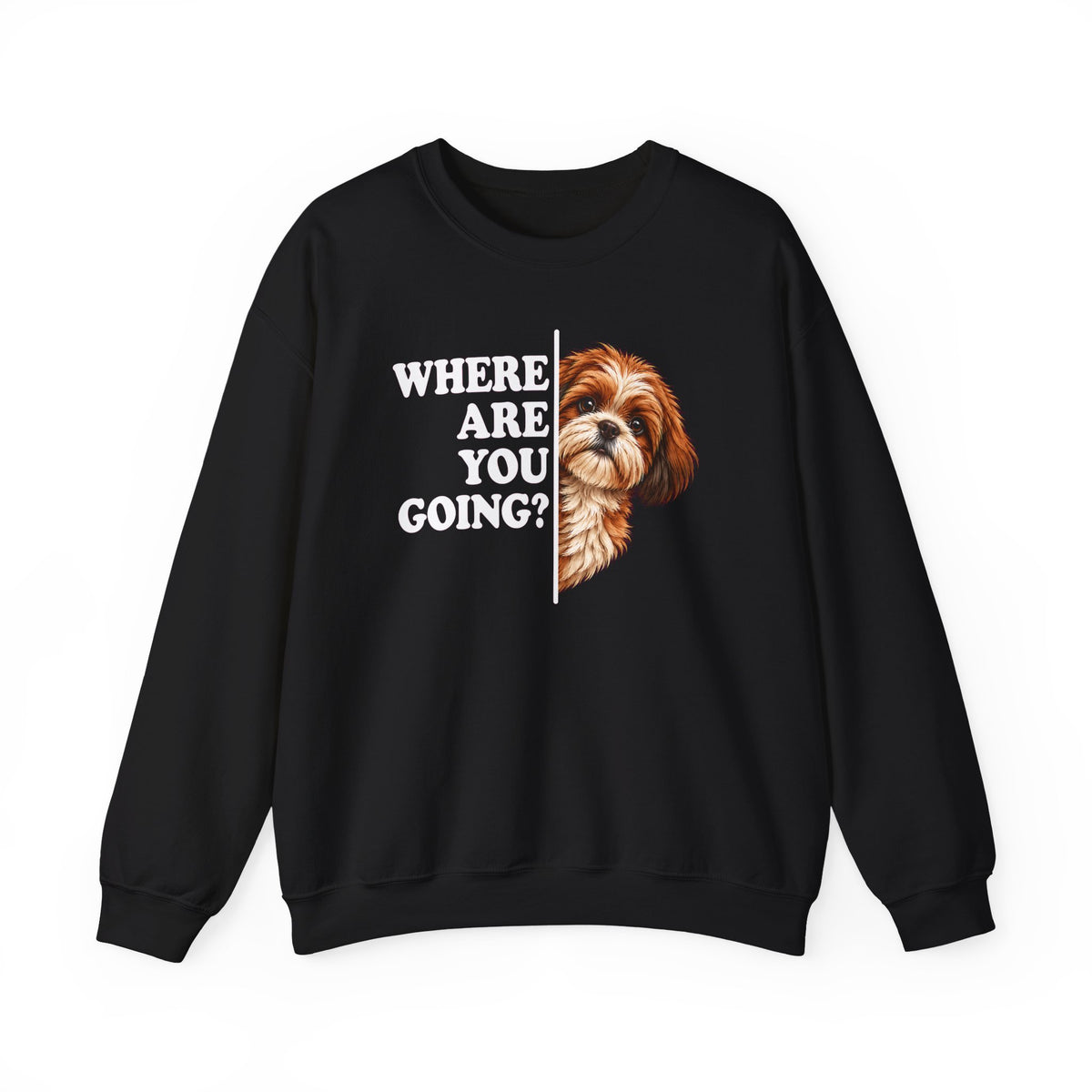 Red Shih Tzu Alert Crewneck Sweatshirt