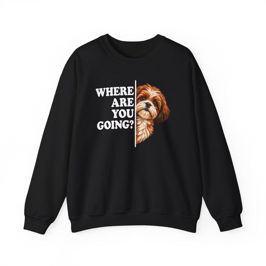 Red Shih Tzu Alert Crewneck Sweatshirt
