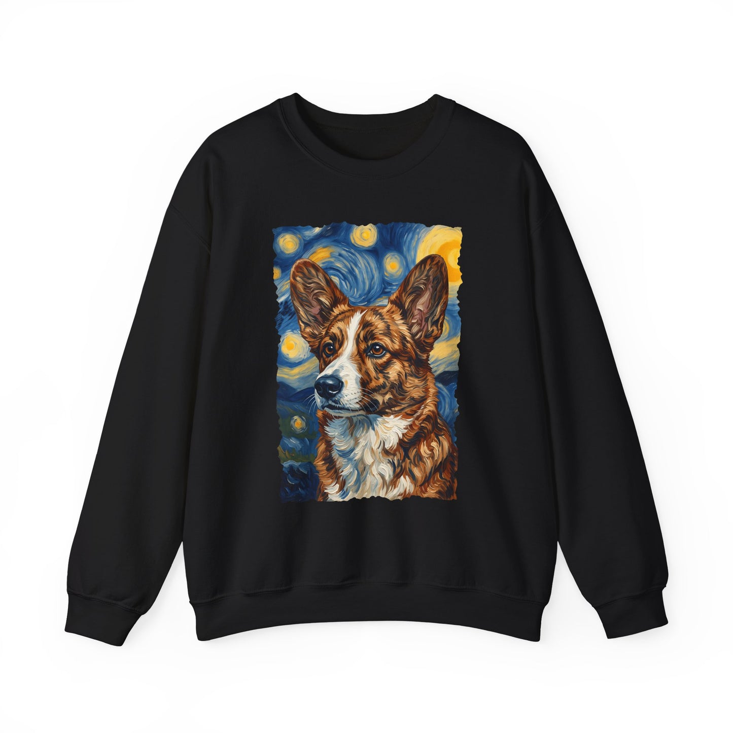 Cardigan Welsh Corgi Red Brindle Van Gogh Crewneck Sweatshirt