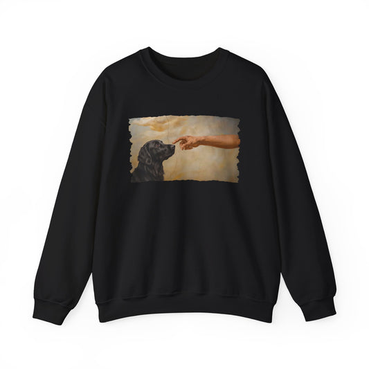 God Creates Flat-Coated Retriever Crewneck Sweatshirt