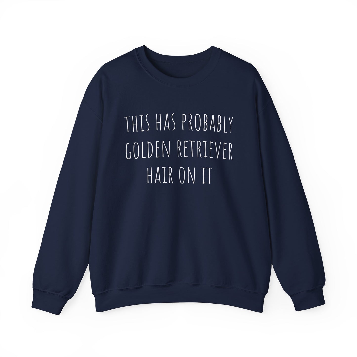 Golden Retriever Hair Crewneck Sweatshirt Navy
