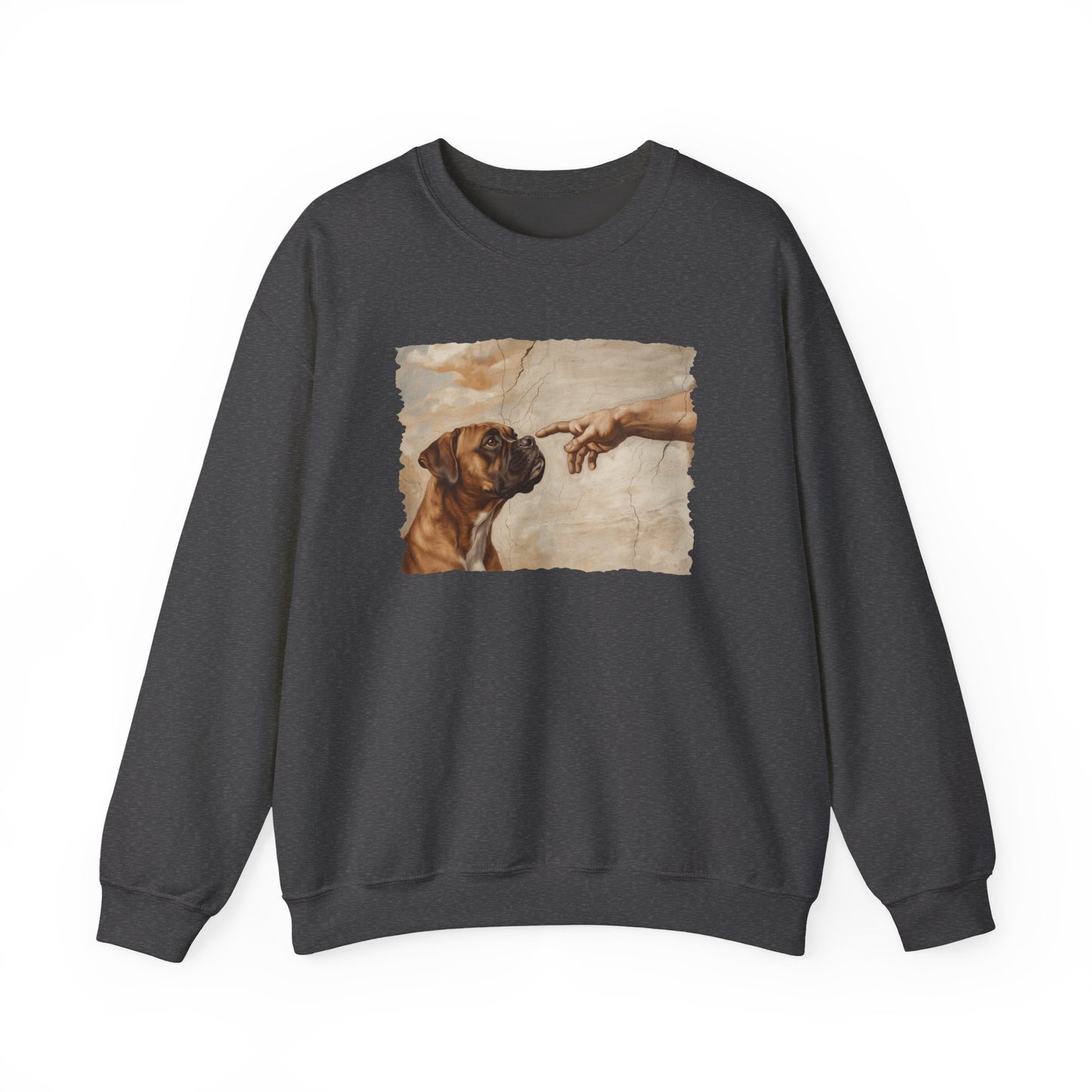 God Creates Fawn Boxer Crewneck Sweatshirt