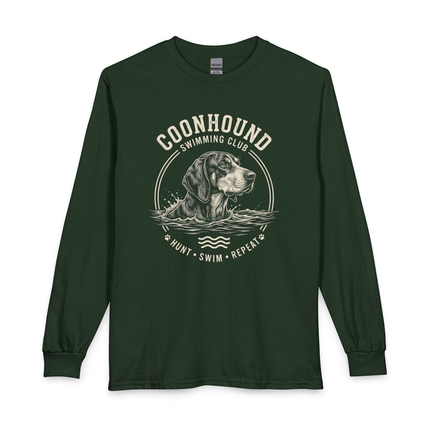 Coonhound Swimming Club Long Sleeve Forest Green