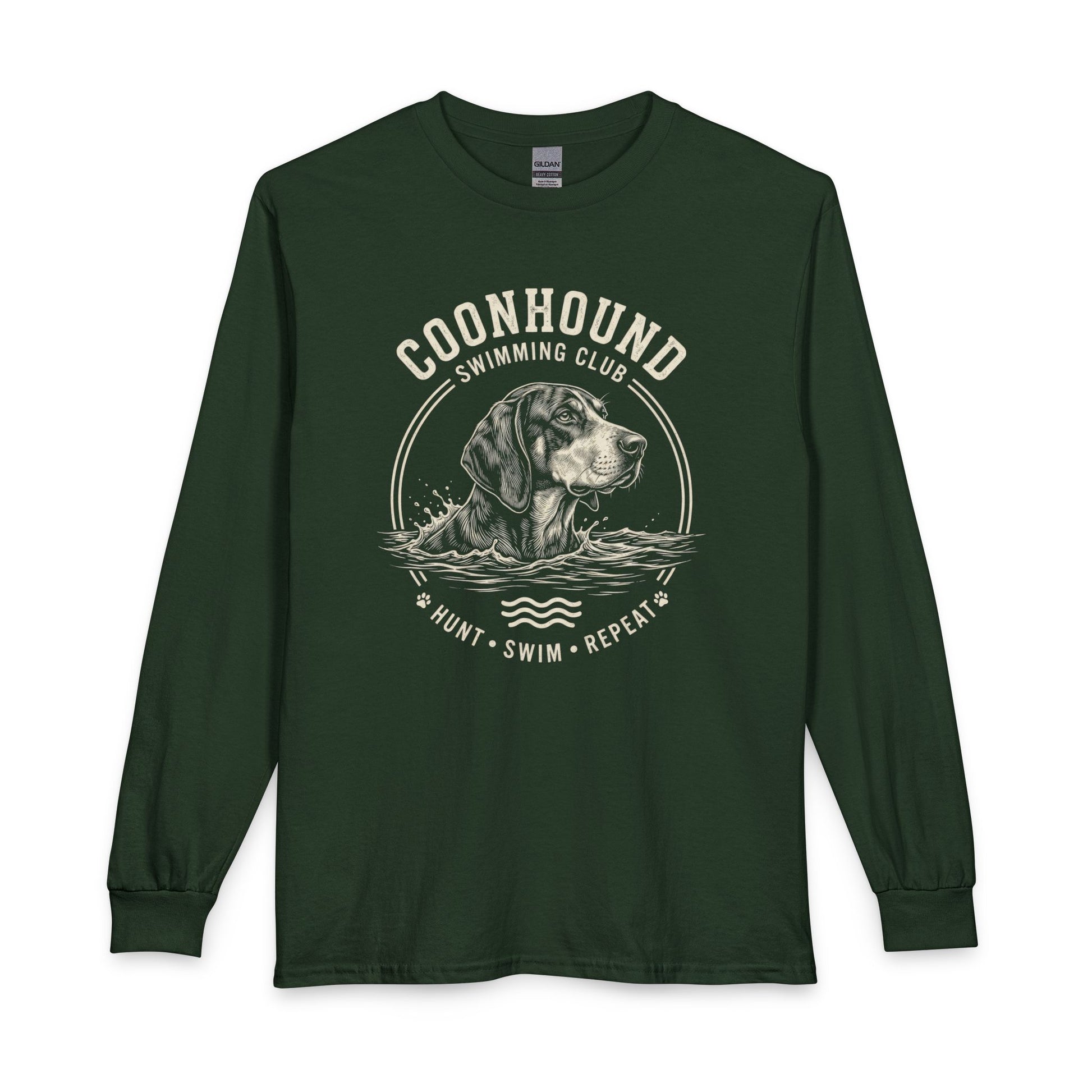 Coonhound Swimming Club Long Sleeve Forest Green