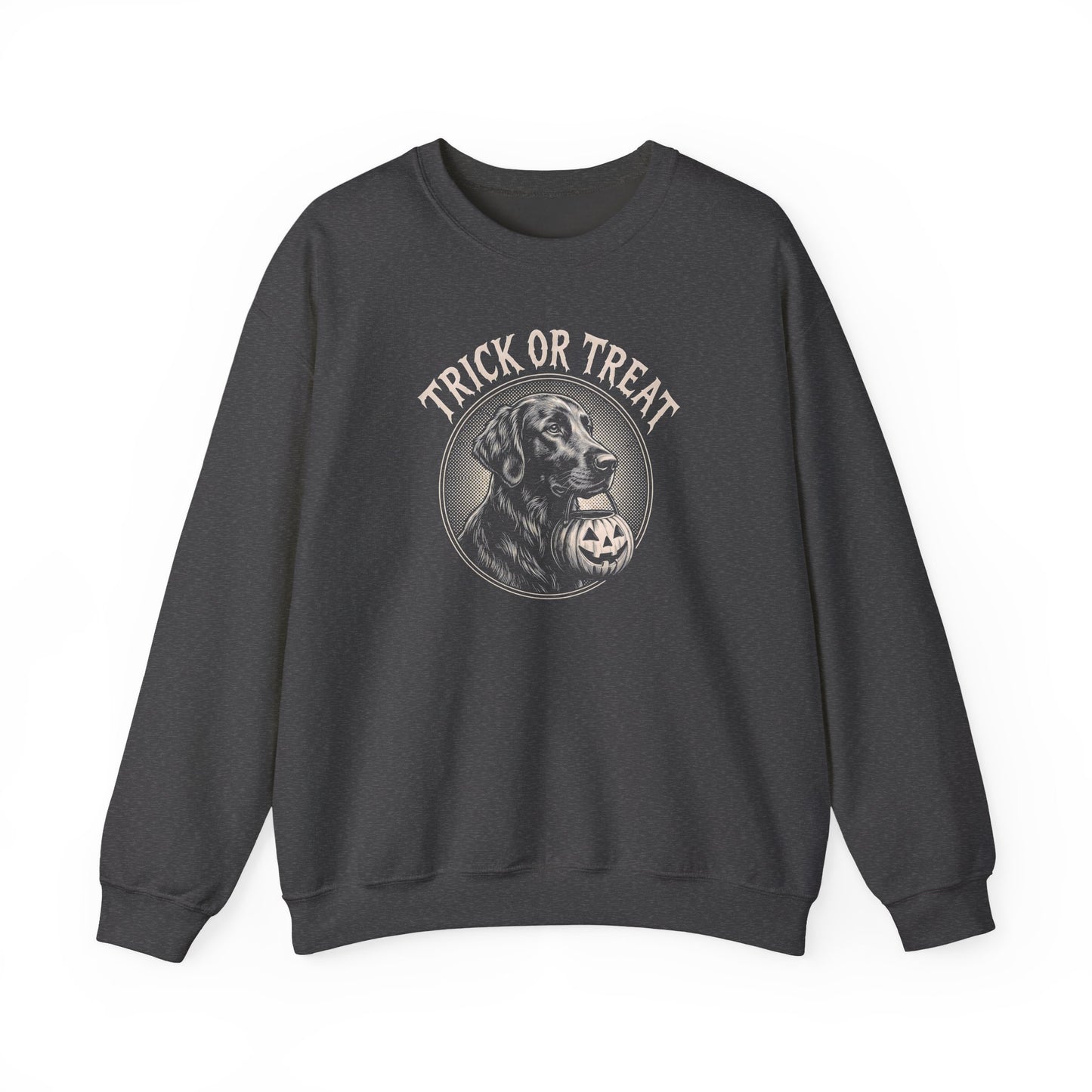 Flat Coated Retriever Trick Or Treat Crewneck Sweatshirt