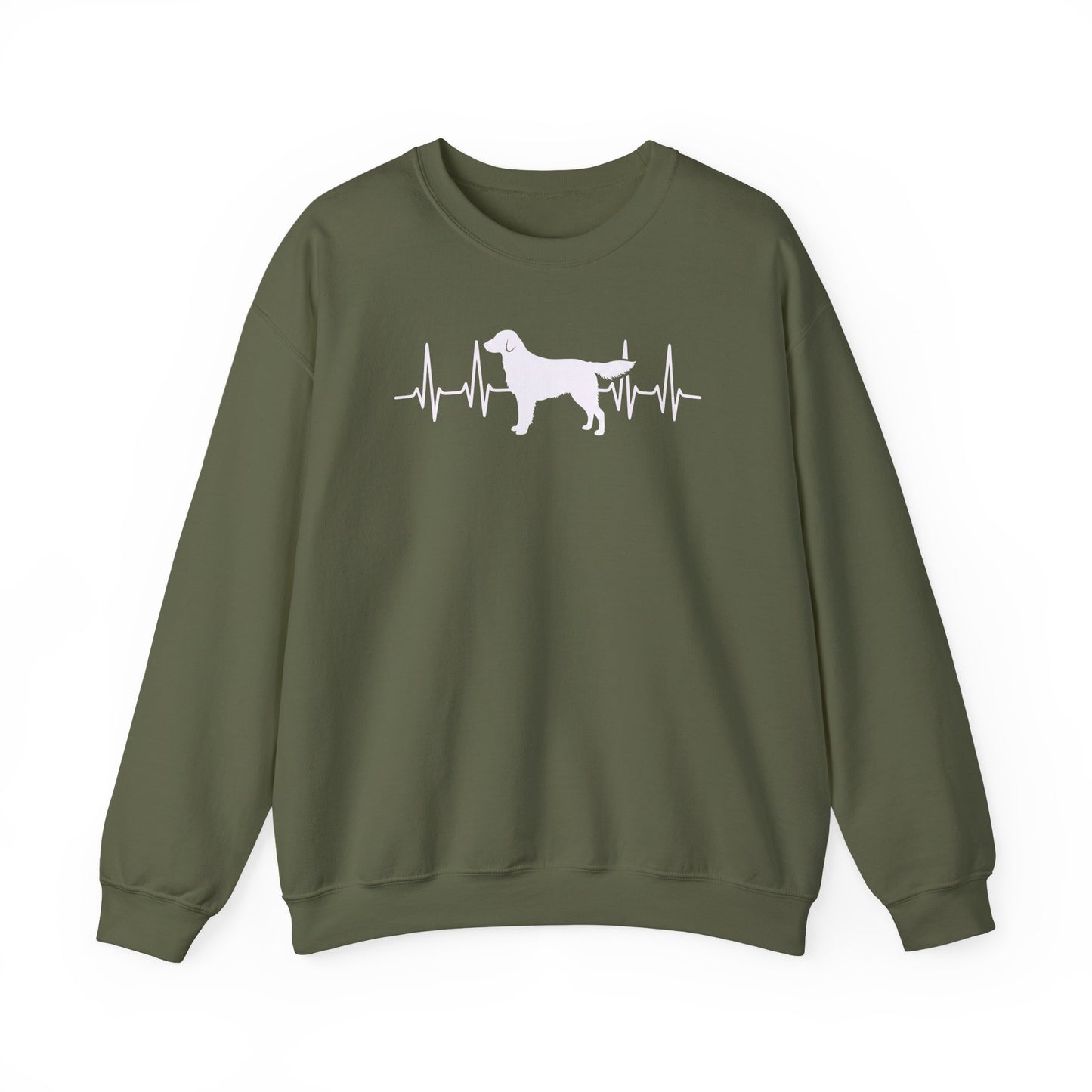 Flat Coated Retriever Heartbeat Crewneck Sweatshirt