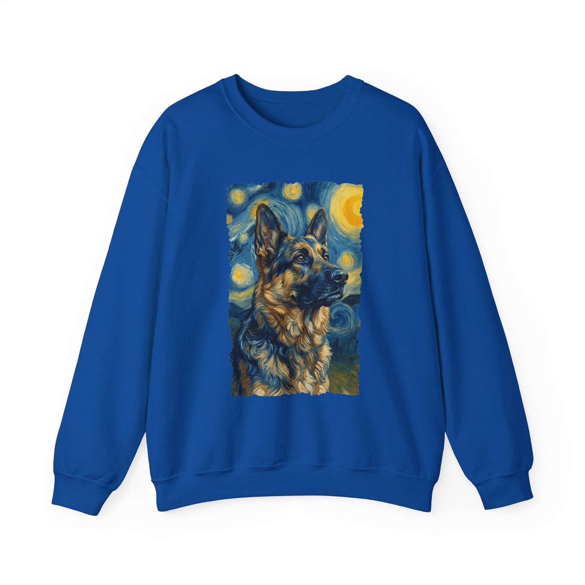 German Shepherd van Gogh Crewneck Sweatshirt Royal