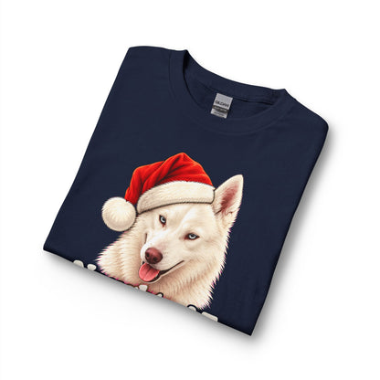 White Husky Naughty Christmas Long Sleeve