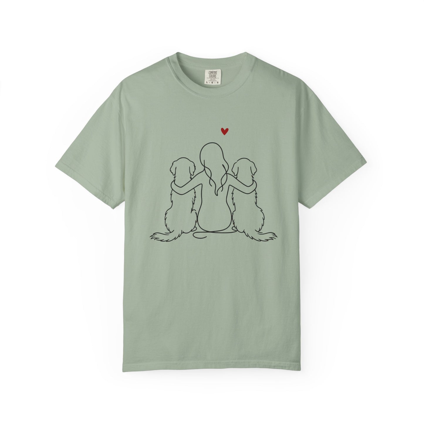 Two Golden Retrievers and Girl Premium Tee