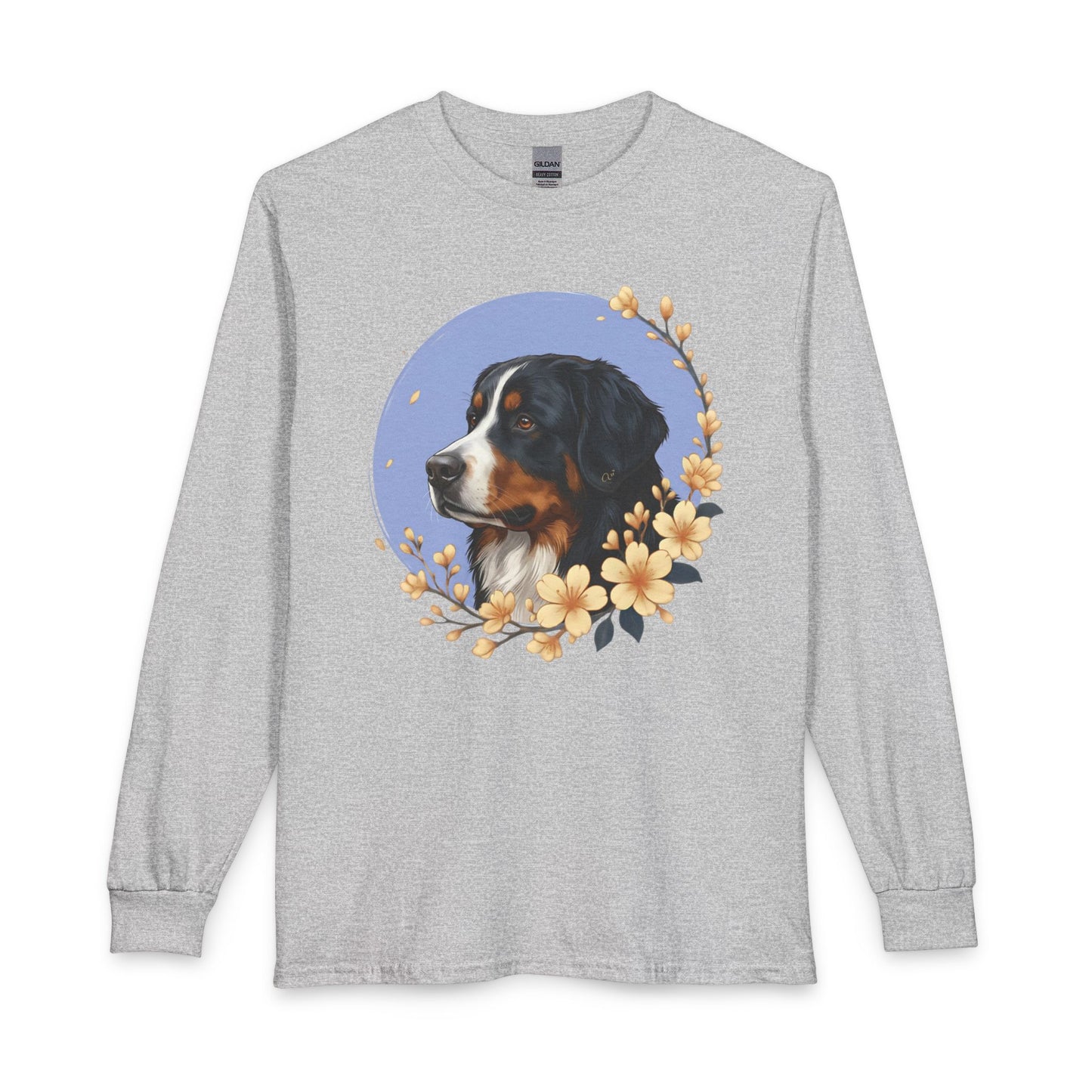 Bernese Mountain Dog Flowers Long Sleeve