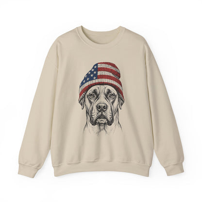 Boxer Beanie USA Crewneck Sweatshirt