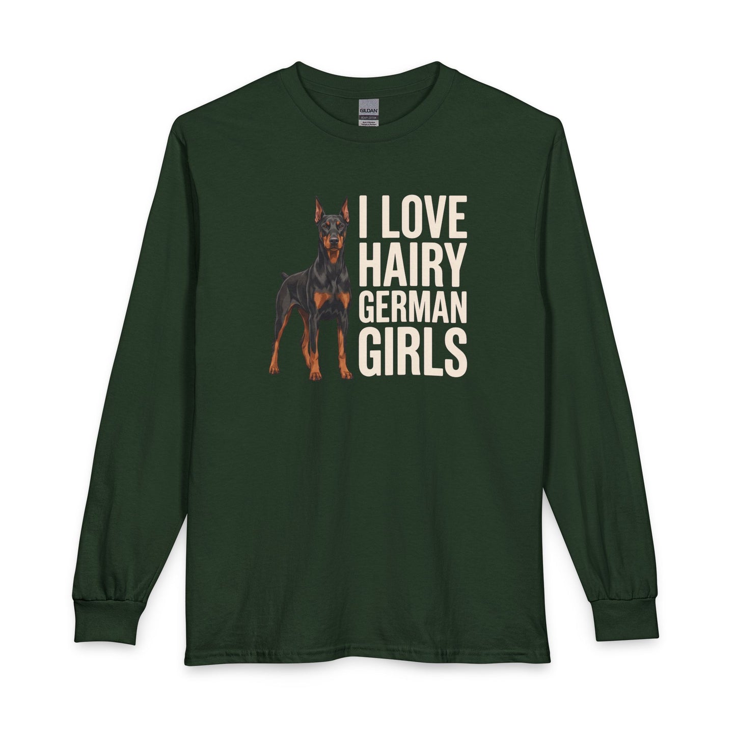 Doberman Hairy Girls Long Sleeve