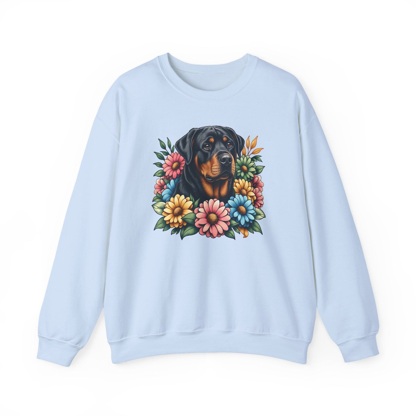 Rottweiler Flower Wreath Crewneck Sweatshirt