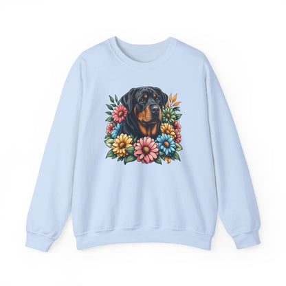 Rottweiler Flower Wreath Crewneck Sweatshirt