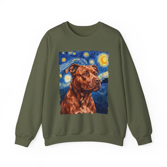 Pitbull Red Nose Van Gogh Crewneck Sweatshirt