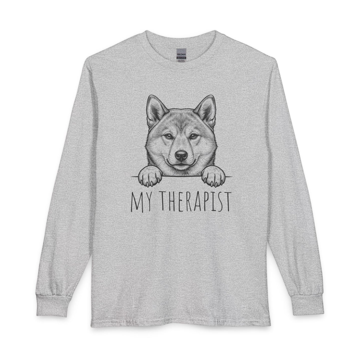 Shiba Inu Therapist Long Sleeve Sport Grey