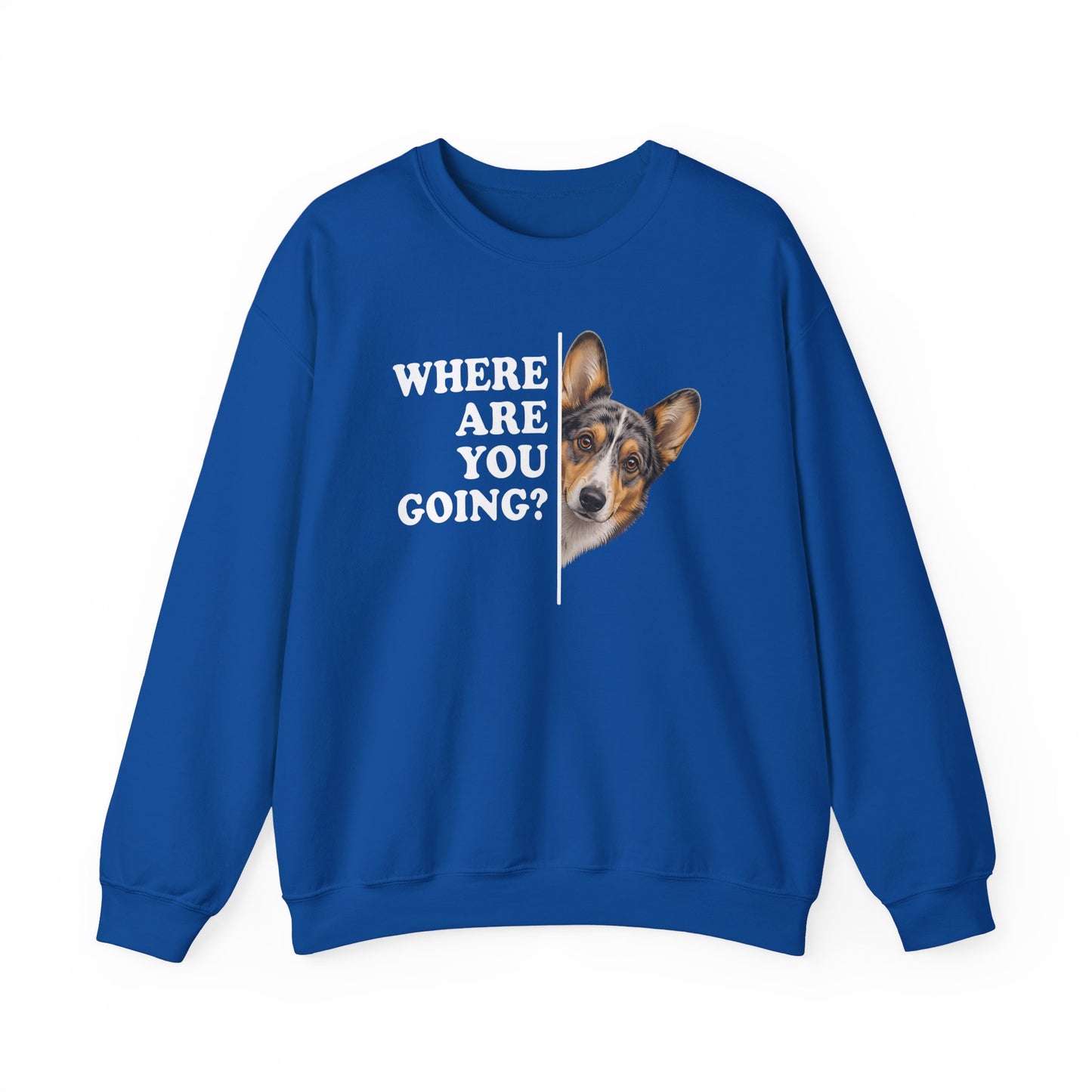 Cardigan Welsh Corgi Blue Merle Where Are You Going Crewneck Sweatshirt
