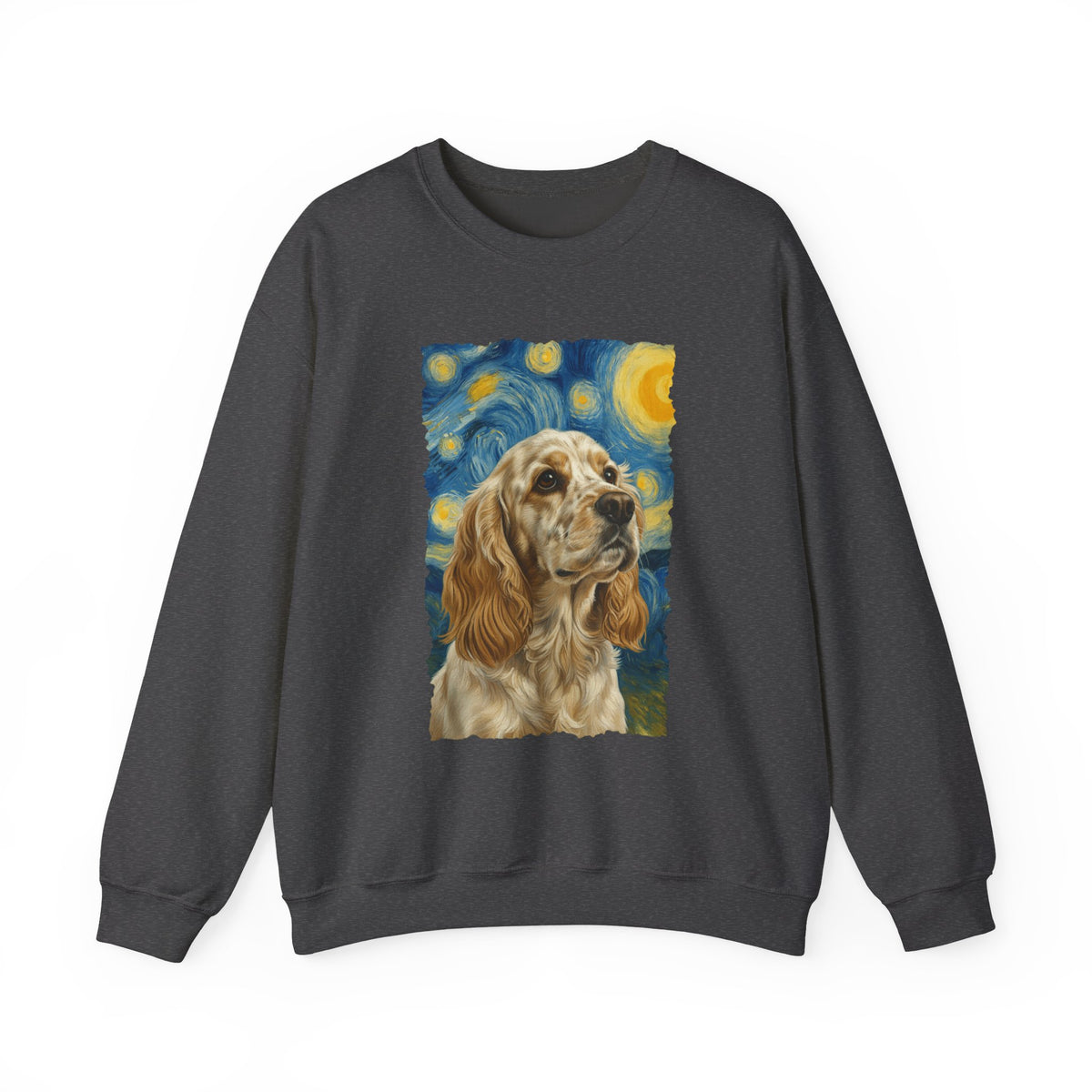 Lemon Roan Cocker Spaniel Starry Night Crewneck Sweatshirt