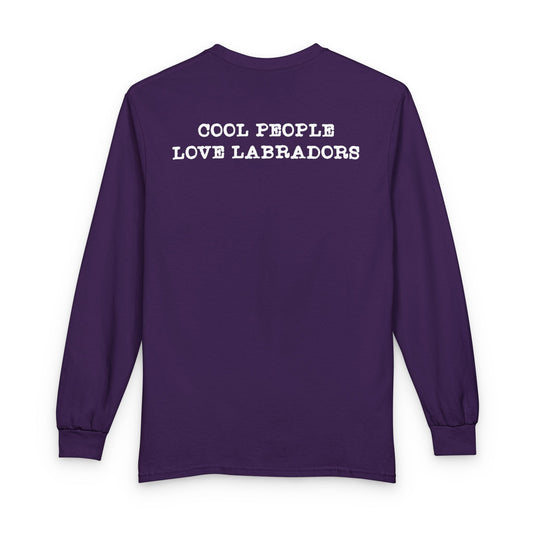 Cool People Love Labradors Long Sleeve (Back Print) S Purple