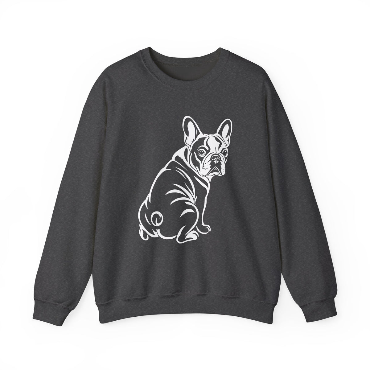 French Bulldog Graphic Crewneck Sweatshirt Dark Heather