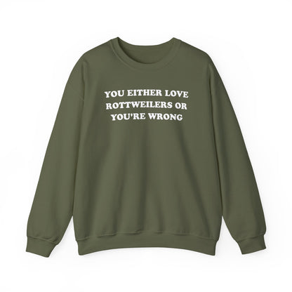 Love Rottweilers Crewneck Sweatshirt