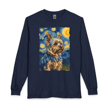 Yorkshire Terrier Van Gogh Long Sleeve Navy