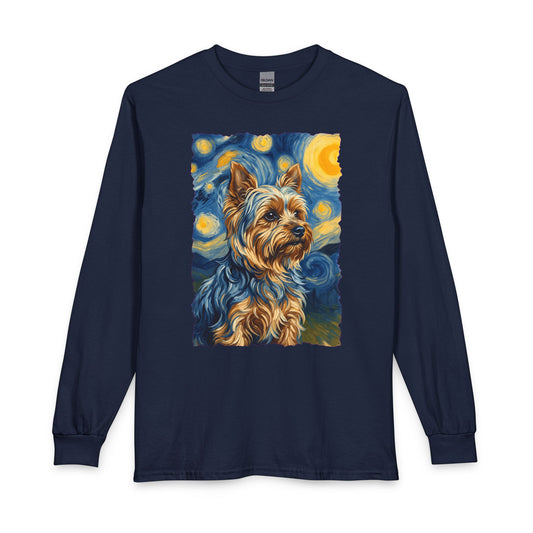 Yorkshire Terrier Van Gogh Long Sleeve Navy