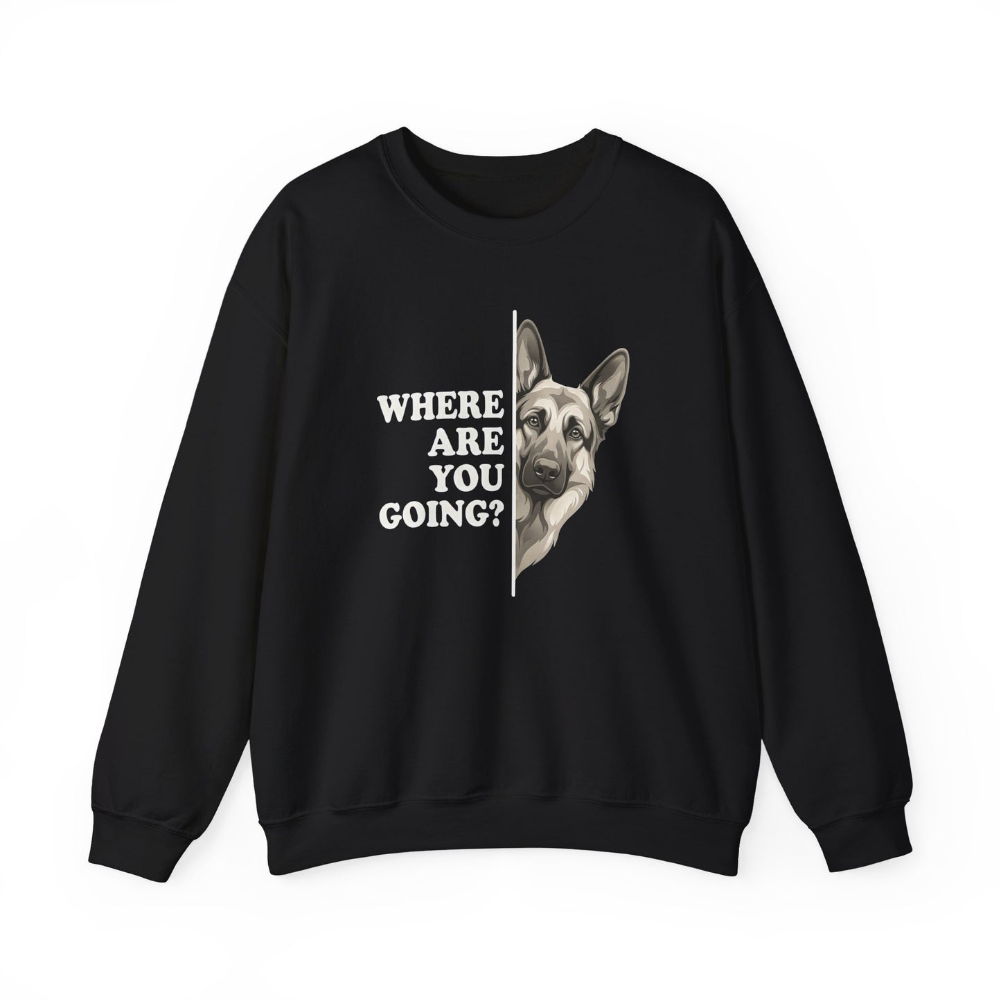 German Shepherd Alert Crewneck Sweatshirt Black