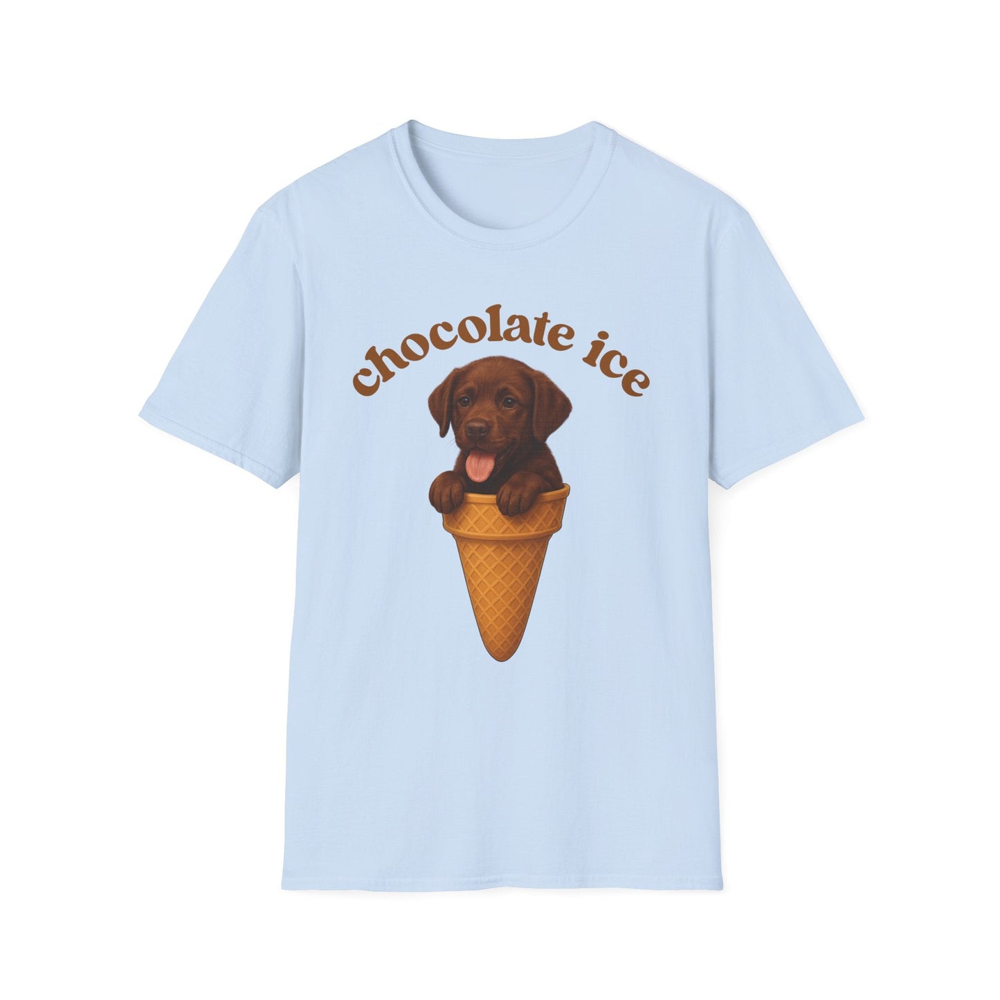 Chocolate Ice Labrador Puppy Light Blue