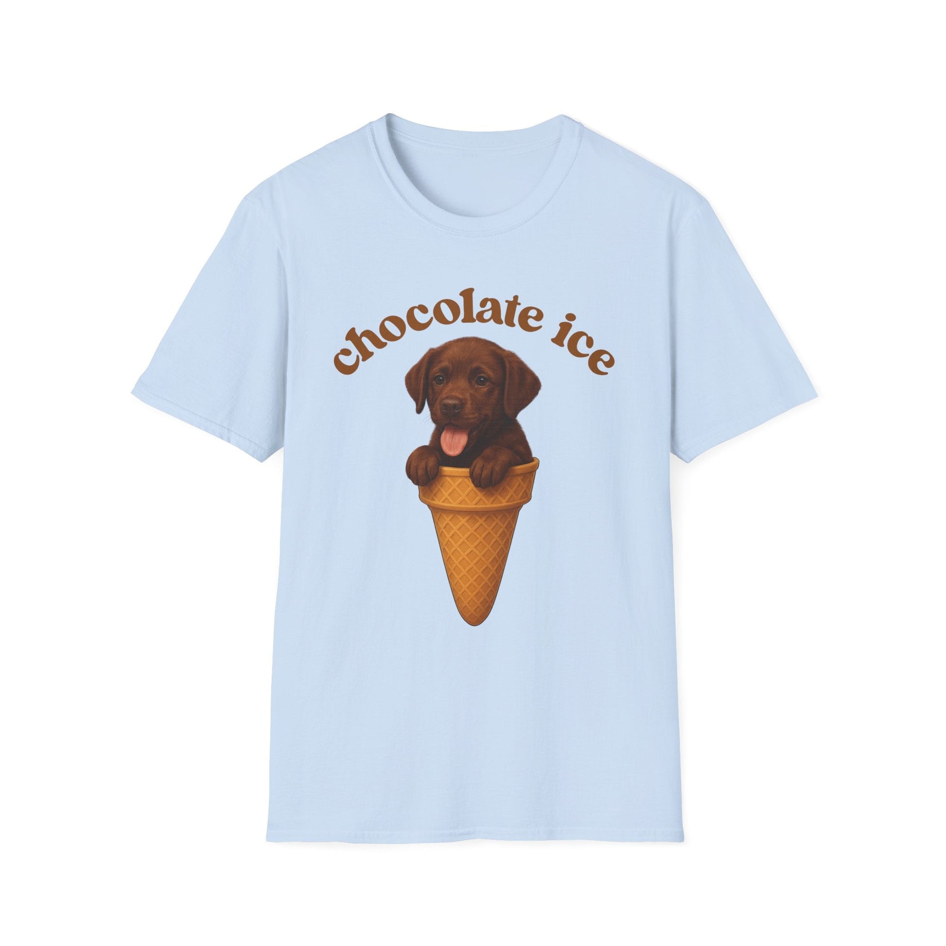 Chocolate Ice Labrador Puppy Light Blue