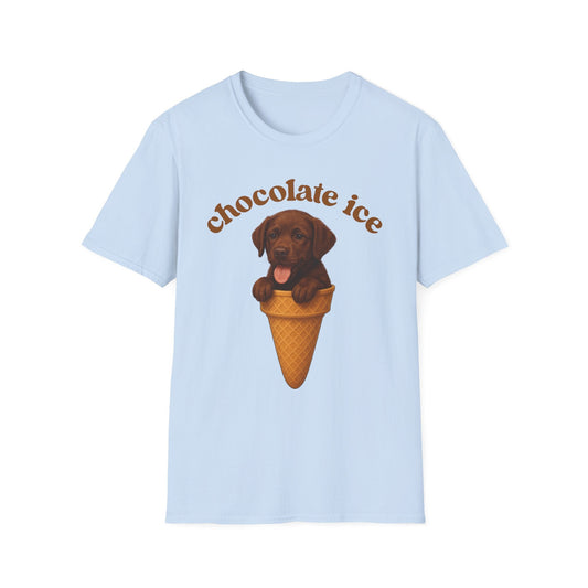 Chocolate Ice Labrador Puppy Light Blue