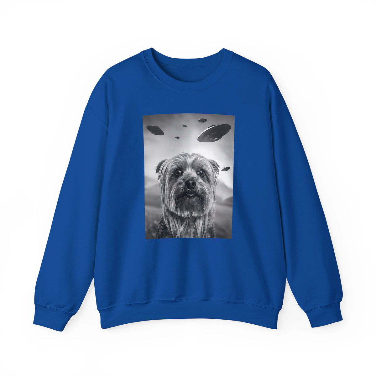 Yorkshire Terrier UFO Crewneck Sweatshirt Royal