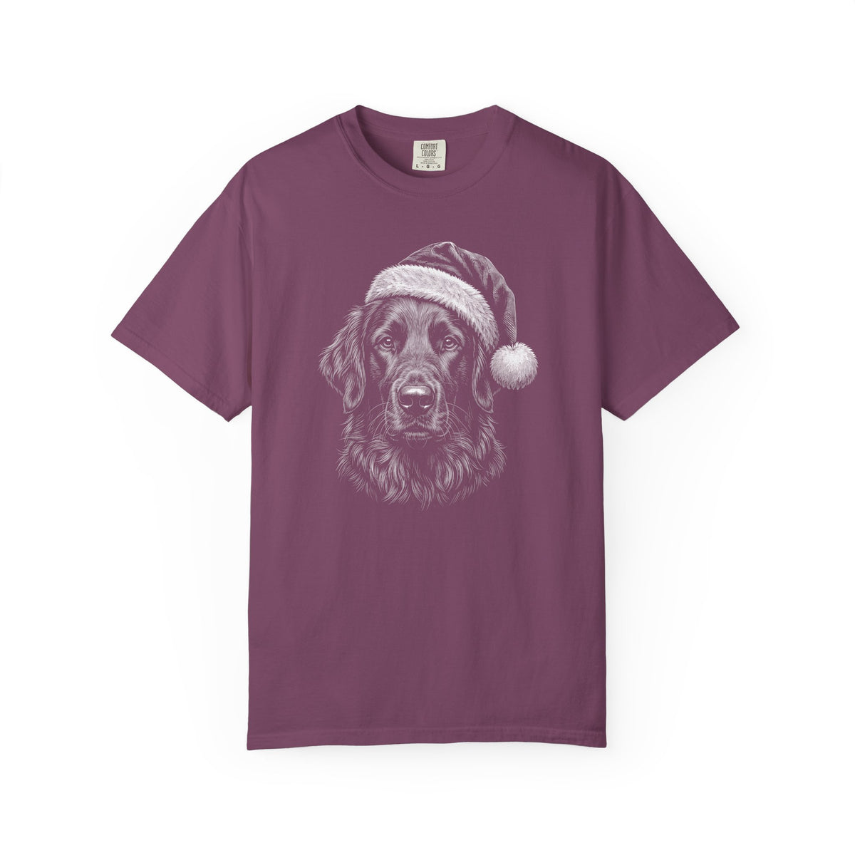 Flat Coated Retriever Christmas Santa Hat Premium Tee Berry